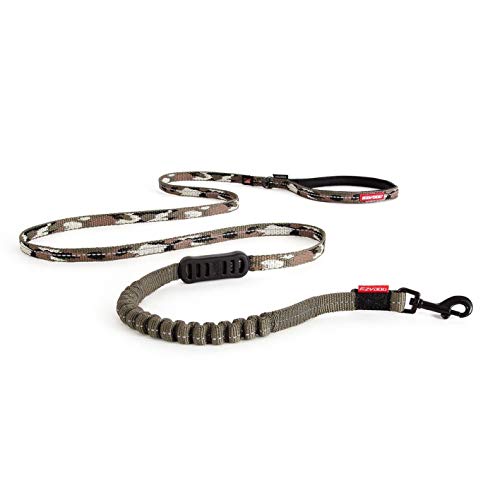 EzyDog Hundeleine für Kleine Hunde - Elastische Leine mit Bungee Ruckdämpfer - 'Zero Shock' Leine für Hunde - Hunde Leine Stabil, Reflektierend (180cm, Camo)