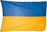 Fahnen Kössinger, Nationalflagge Ukraine, Hissflagge im Querformat, hochwertiger Siebdruck, Brillante Farben, blau-gelb, reißfest, 120 x 80 cm, 0,96 m² Fläche der Ukraineflagge
