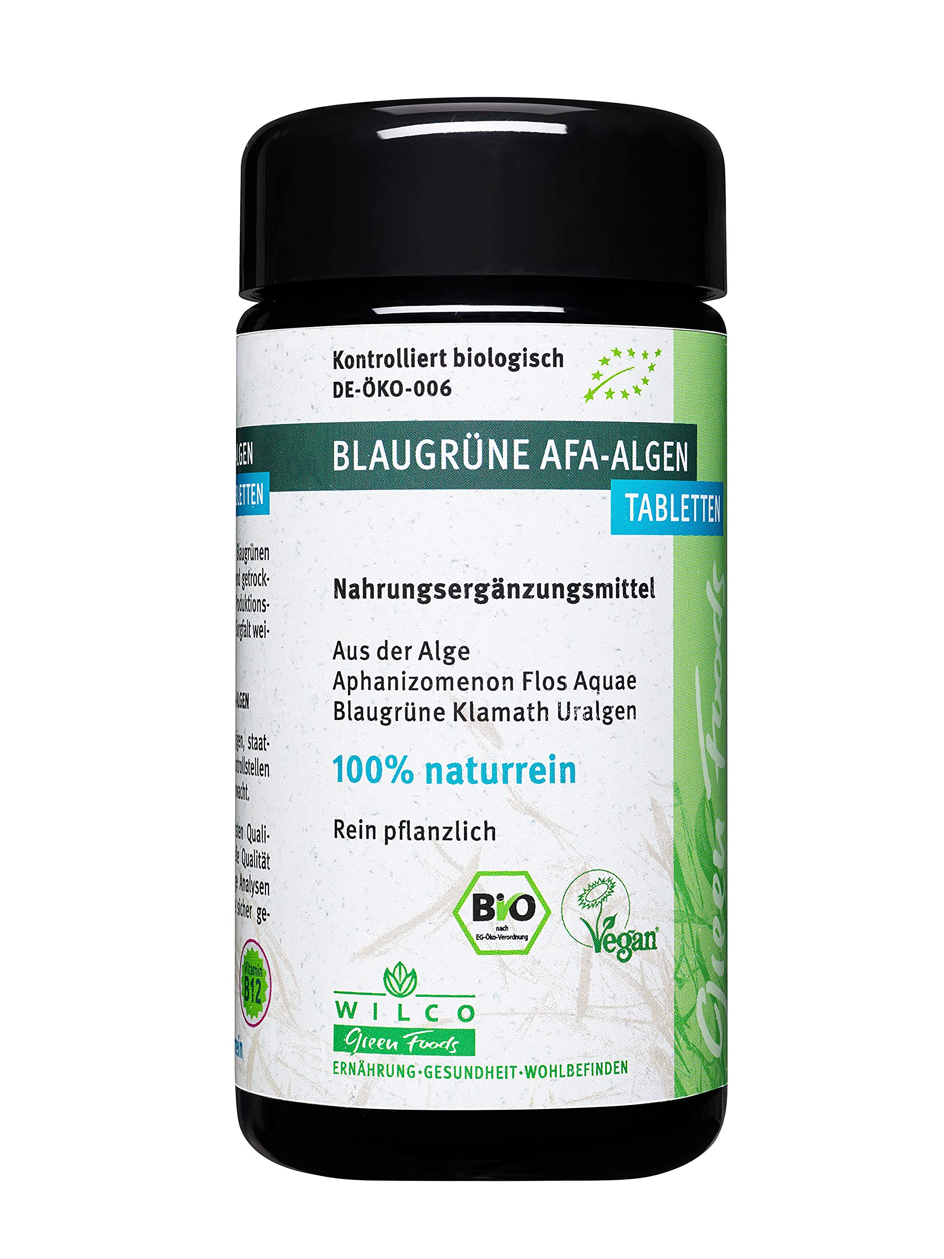 WILCO Bio AFA Algen 150 Presslinge - 100% naturreines Nahrungsergänzungsmittel für körperliche Fitness und ein gesteigertes Wohlbefinden