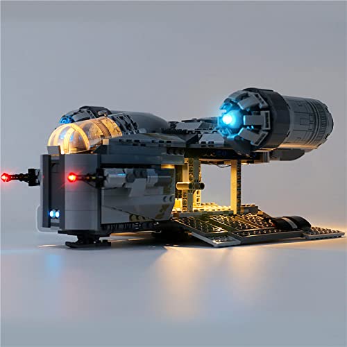LED Beleuchtungsset für Lego 75292 Star Wars Der Mandalorianer Transporter Raumschiffs The Razor Crest Modell, Licht Set Kompatibel Mit Lego 75292 Bausteinen Modell(Nicht Enthalten Modell)