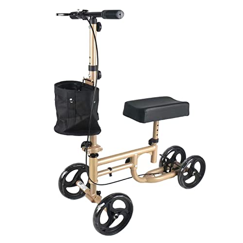 Knierollator mit Rädern, Hilfsmittel für Behinderte, faltbar, bequemes Kissen, 8-Zoll-Hinterräder, geeignet für ältere Menschen und Behinderte