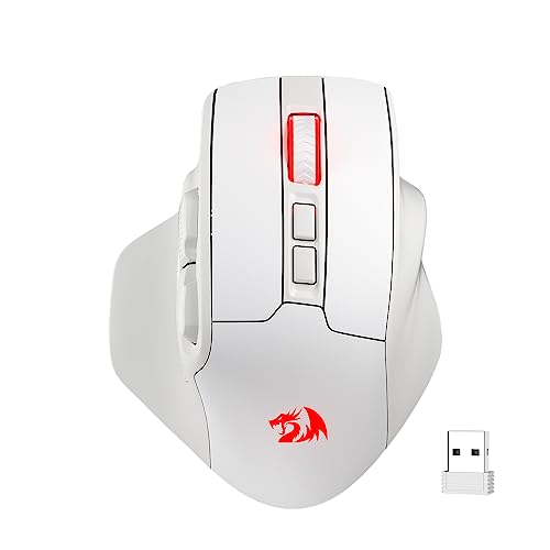 Redragon M806 Kabellose Gaming-Maus, 7 programmierbare Tasten, kabelgebundene Gamer-Maus mit 3-Modus, 2,4G kabellos, ergonomische Griffkonstruktion, Software unterstützt Tastenkombinationen und RGB