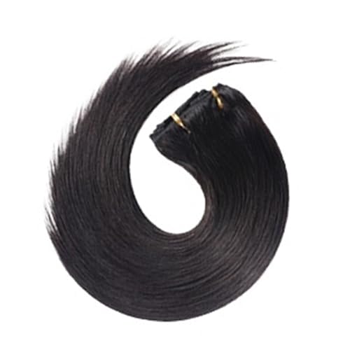 Clip-in-Haarverlängerungen, Echthaar, echtes Haarteil, for Anklipsen, 120 g, 14 bis 22 (Color : #1B, Size : 22 INCHES_120G/SET)