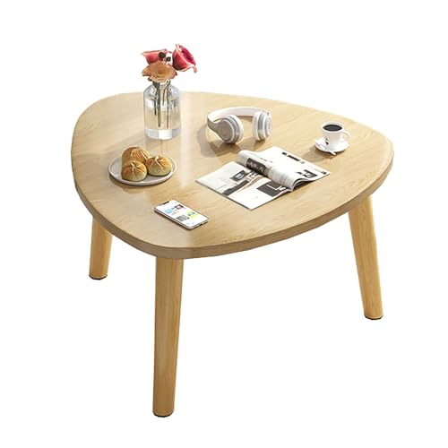 GJ Piaochuangkleiner Tisch, Beistelltisch dreieckig und Couchtisch, kleines Schlafzimmer/Haushaltswohnzimmer, Tatami-Teetisch/niedriger Tisch aus massivem Holz (Color : C, Size : 60x60x30cm)