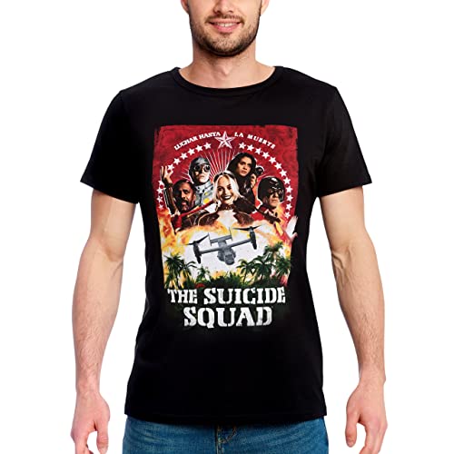 Elbenwald Suicide Squad T-Shirt Group Poster Motiv DC Comics Damen Herren Baumwolle schwarz - S