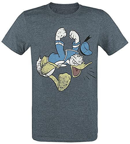 Mickey Mouse Donald Duck - Angry Duck Männer T-Shirt dunkelblau meliert M