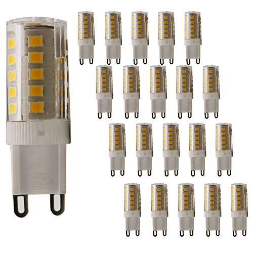G9 LED Lampe,20er-Pack G9 Leuchtmittel Birne,3W G9 LED ersetzt 20W Halopin,Warmweiß 2800K,250lm, 220V AC,360º Abstrahlwinkel