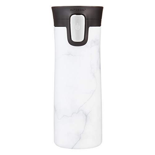 Contigo Unisex – Erwachsene Pinnacle Trinkflasche, White Marble, 360 ml