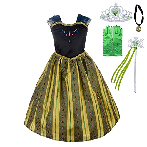 Lito Angels Prinzessin Anna Krönung Kleid Kostüm mit Zubehör für Kinder Mädchen, Halloween Karneval Weihnachten Party Verkleidung Prinzessinnenkleid, Größe 8-9 Jahre 134