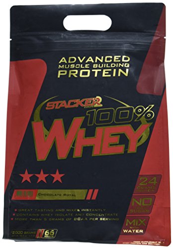 Stacker2 100% Whey Protein Proteinshake Eiweißshake Eiweiß Bodybuilding (Chocolate 2 kg)