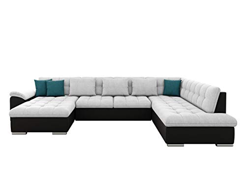 Mirjan24 Eckcouch Ecksofa Niko, Design Sofa Couch mit Schlaffunktion U-Sofa Große Farbauswahl Wohnlandschaft (Ecksofa Links, Soft 011 + Enzo 162 + Enzo 155)