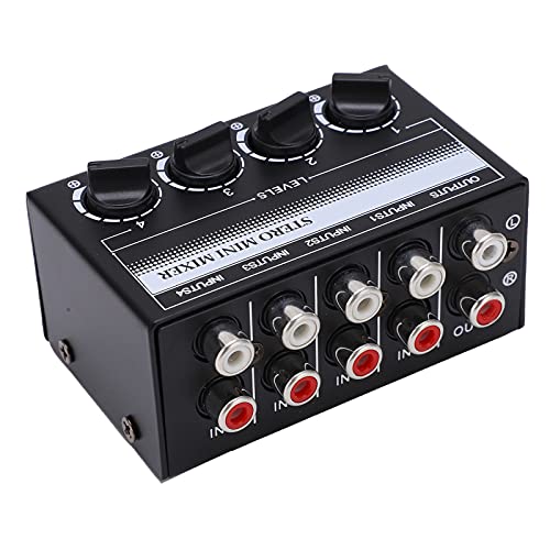 1 in 4 Out Audio Splitter, Stereo Mini Mixer Passive Unabhängige Anpassung Metall für kleine Club für Outdoor Performances für CD-Player (01 02 015xsic125v041755)