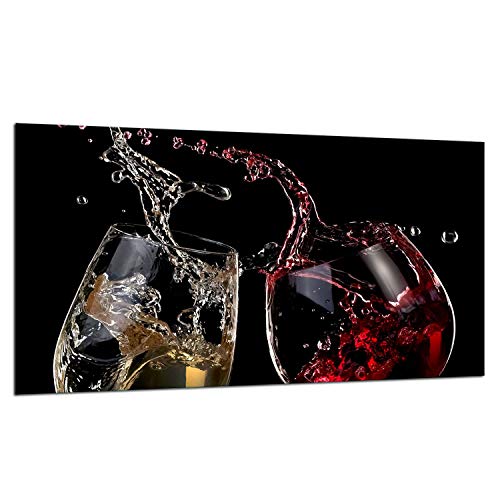 TMK | Herdabdeckplatte 90x52 cm Glas Ceranfeldabdeckung Induktion Herdschutz Spritzschutz Glasplatte Deko Schneidebrett Wein Schwarz