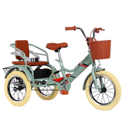 Outdoor-Cruiser-Fahrrad-Dreirad für Jungen und Mädchen, Tandem-Dreirad für 2–10 Jahre, Kinder-Trikes mit Einzelbremse, Pedal-Dreirad mit rutschfestem Speichen-Luftrad, 3 Räder zum Abhängen