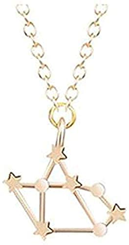 Halskette Mode Edelstahl Halskette Astrologie Sternzeichen Halskette Frauen 12 Konstellation Horoskop Gold Paar Halsketten Männer Schmuck Mädchen Geschenk