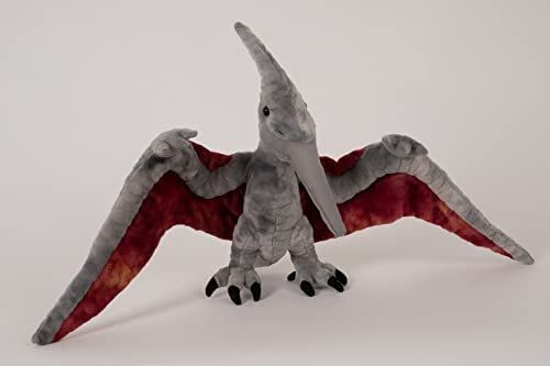 Flugsaurier 60 cm, grau dunkelrot, Plüschtiere Kuscheltiere Stofftiere Flugdino Dinosaurier Dinos, Urvogel Pteranodon