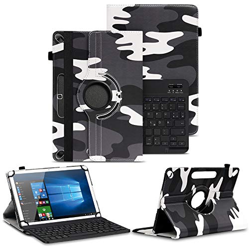 NAUC Tablet Tasche kompatibel mit Doogee T30 Pro 11 Zoll Bluetooth Schutzhülle Universal QWERTZ Tastatur Hülle Standfunktion Drehbar Case, Farben:Motiv 2