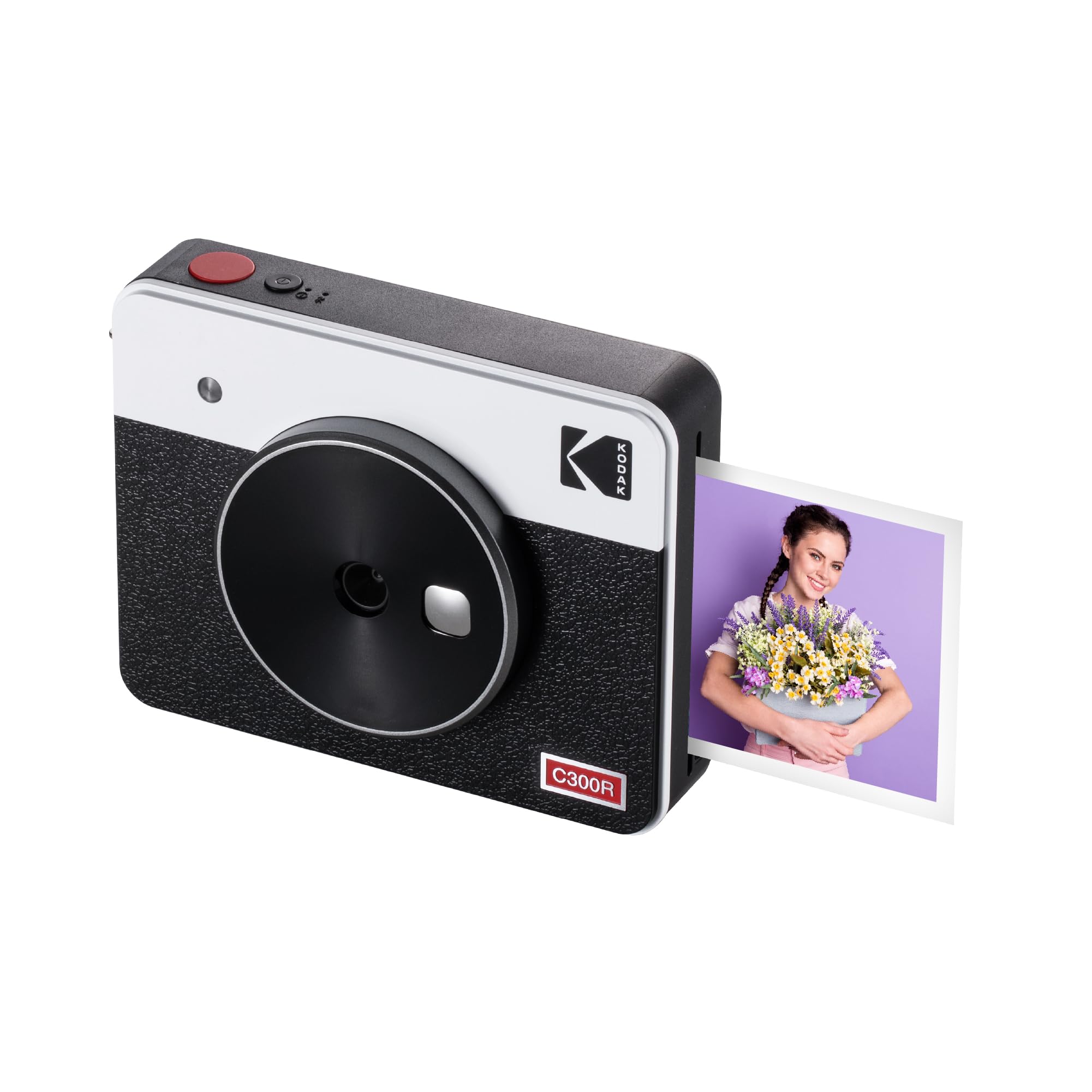 KODAK Mini Shot 3 Retro 4PASS 2-in-1 Sofortbildkamera und Fotodrucker (7,6x7,6cm) + 8 Blatts, Weiß