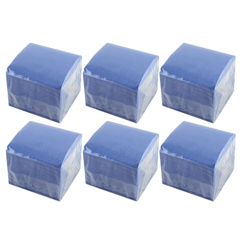 Hostelnovo - 600 Stück blaue Servietten - Einwegpapier - Mikrostepppapier - 10 x 10 cm (zusammengeklappt) und 20 x 20 cm (aufgeklappt) - Ideal für Catering, Bars und Partys