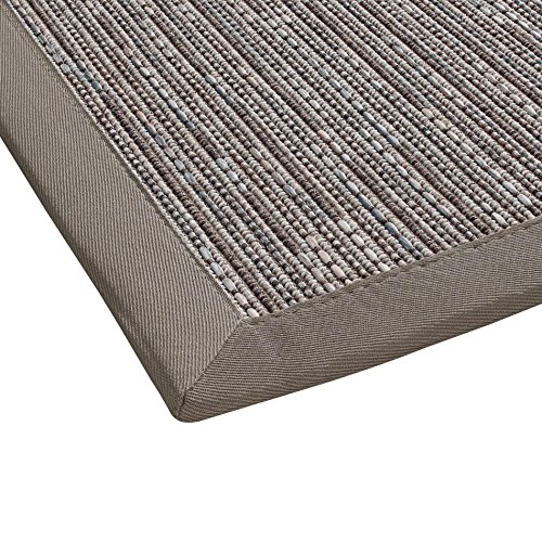 BODENMEISTER Sisal-Optik In- und Outdoor-Teppich Flachgewebe modern hochwertige Bordüre, verschiedene Farben und Größen, Variante: hell-grau, 80x250
