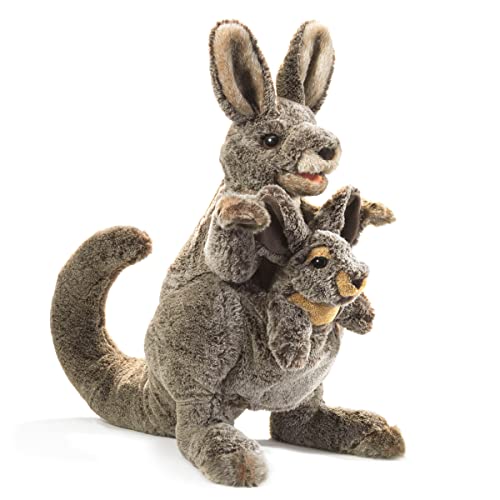 Handpuppe Känguruh mit Baby / Kangaroo with Joey mehrfarbig Gr. 35-50