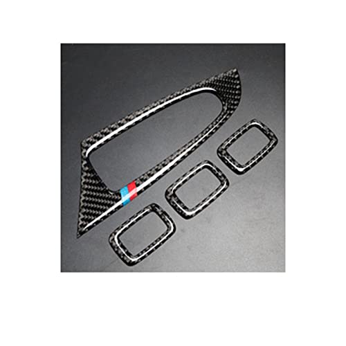 LAYGU Auto Kohlefaser Fensterheber Schalter Knopf Rahmen Abdeckung Verkleidung, für BMW X3 F25 X4 F26 2011-2017 Zubehör