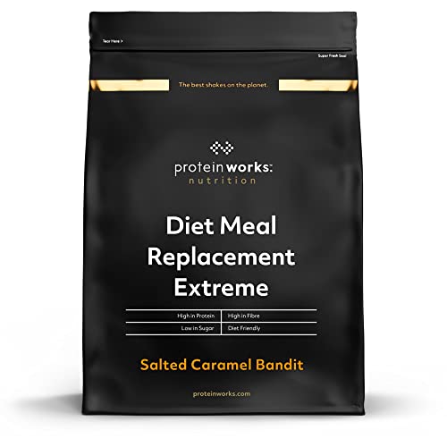 THE PROTEIN WORKS Diät-Ersatzmahlzeit Extreme | Salted Caramel | Vollwertige Mahlzeit, Immunsystem stärkende Vitamine, gesund, preiswert, nur Wasser hinzufügen, 1kg