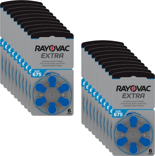 120 Batterien Hörgeräte Rayovac 675 Extra Advanced/Batterie Gehörschutz PR44/Batterien für Hörgeräte/675 AE, A675, DA675, P675, PR675H (20er Set)