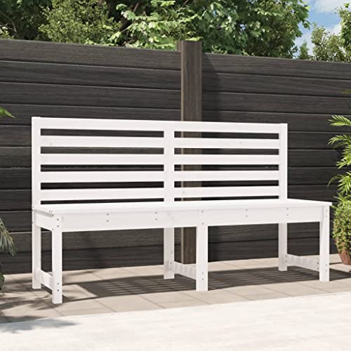 CKioict Sitzbank Outdoor Sonnenliege Lounge möbel Outdoor Gartenbank Weiß 157,5 cm Massivholz KieferFür Veranda, Garten, Pool