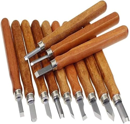 Holzgriff 12-teiliges Skalpell-Werkzeug Holzschnitzwerkzeug-Set Cutter Holzschnitt-Messer-Handwerkzeug-Kit, Kohlenstoffstahl