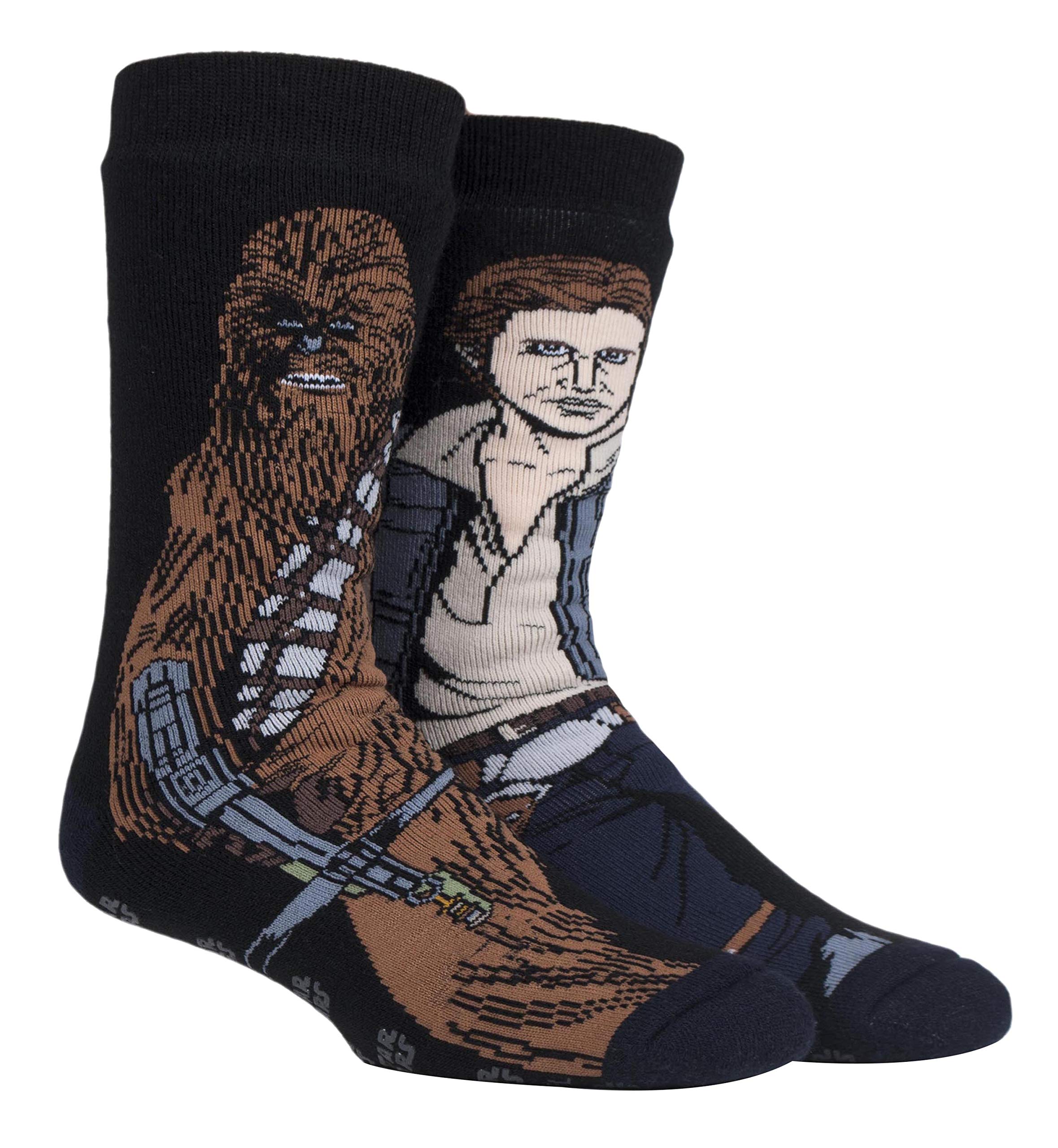 HEAT HOLDERS - Herren Thermo Winter Star Wars Socken mit Antirutsch ABS Sohle (39/45, Han Solo/Chewbacca)