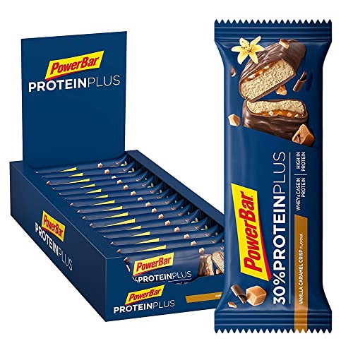 Powerbar Protein Plus 30% Vanilla Caramel Crisp 15x55g - High Protein Riegel + Whey und Casein Protein