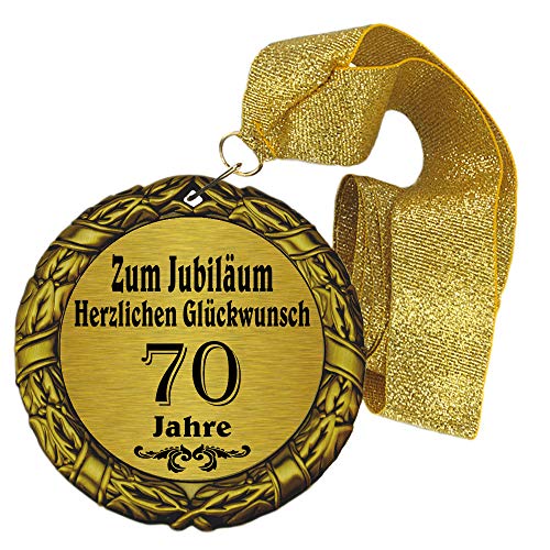 Larius Group Medaille Orden zum Jubiläum 70 Jahre Auszeichnung Ehrenorden zum Geburtstag Geschenk Jubilar Persönlichen Orden Wunschtext (mit Schachtel & Halsband)