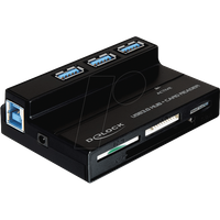 DELOCK 91721 - Card Reader, extern, USB 3.0, USB-Hub