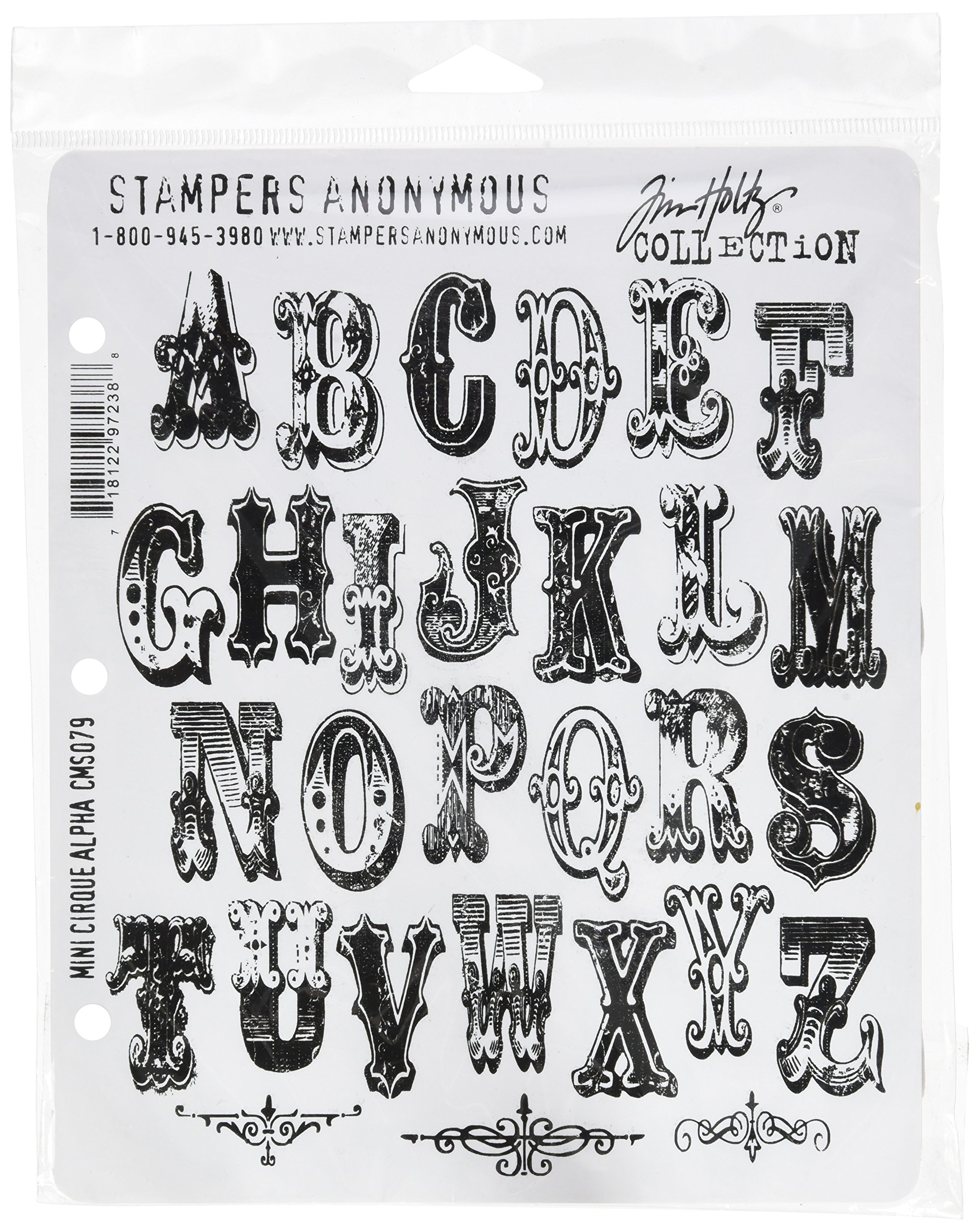 Stampers Anonymous Tim Holtz Haftstempel, 17,8 x 21,3 cm, Mini Cirque Alpha