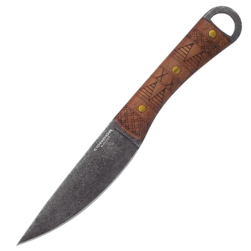 Condor Tool & Knife, Lost Römisches Messer, 1075 Hartstahl, 25,4 cm Gesamtlänge, Lederscheide