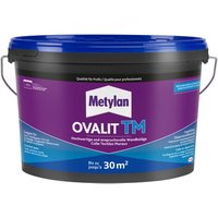 Metylan Ovalit TM, Tapetenkleber pur oder als Zusatz für Tapetenkleister, sehr starker Kleber für schwere Wandbeläge, feuchtigkeits- & nässeunempfindlicher Klebstoff, 1x5kg Eimer (bis zu 25m²)