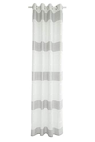 Homing blickdichter Vorhang mit Ösen Weiss-grau (1Stück) 245 x 140 cm (HxB) 5482-00