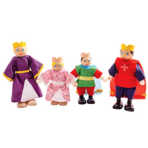 Bigjigs Spielzeug Holzkönigsfamilie Puppen - Holzpuppenhaus Figuren, Spielset