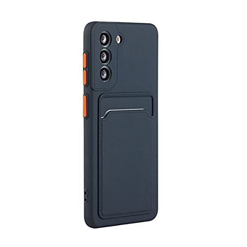 Kartensteckplatz-Taschenhalter-Telefonhülle für Samsung Galaxy S23 S22 S21 S20 Plus FE Note 20 Ultra Bumper TPU Wallet Soft Cover, Marineblau, für S21 Plus