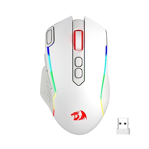 Redragon M810 Gaming-Maus, RGB, 2,4 GHz/kabelgebunden, Weiß
