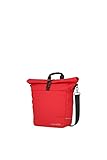 travelite BASICS FOR BIKES - Fahrradtasche Gepäckträger wasserdicht, mit abnehmbaren Schultergurt und Rolltop Verschluss, 14 Liter, 0.8kg, Rot