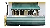 Angerer Klemmmarkise Exklusiv - Markise für Sonnenschutz und Regenschutz - Montage ohne Bohren und Dübeln - ideale Balkonmarkise für Mietwohnungen (350 cm, Grün)