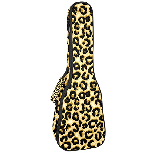 Ukulele Koffer Brauner Leopard Ukulele Tasche 21 Zoll Wasserdicht Oxford Gig Bag Mit Tasche Jungen Mädchen