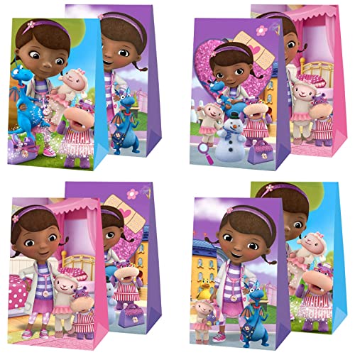 ROOZEE 12 Stück Doc Party Favor Geschenktüten Goodie Bags McStuffins Geburtstag Party Supplies für Mädchen Geburtstag Dekorationen