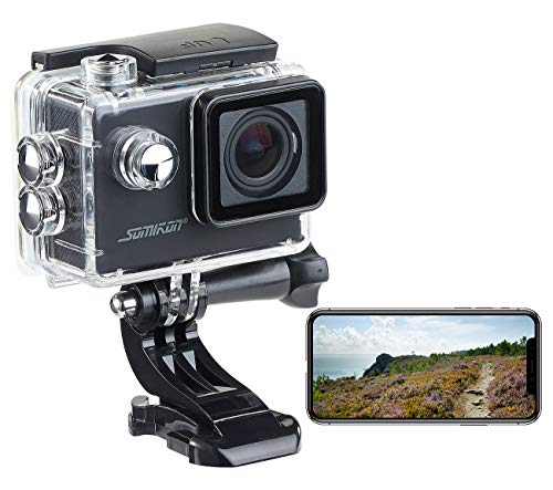 Somikon Action Kamera: Einsteiger-4K-Action-Cam, WLAN Full HD (60 fps) mit Unterwassergehäuse (Motorrad Kamera)