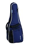 GEWA Gitarren Gig Bag Economy 12mm für Konzertgitarre 1/4 - 1/8 blau (reißfest und wassergeschützt, 12mm Polsterung, Luxus Rucksackgurte, großes Zubehörfach) 212131