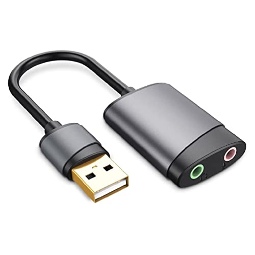 Externe USB-Stereo-Soundkarte 3 5-mm-USB-Adapter USB zu Mikrofon Lautsprecher Audio-Schnittstelle für Mac-Book-PC Laptop Externe USB-Stereo-Soundkarte