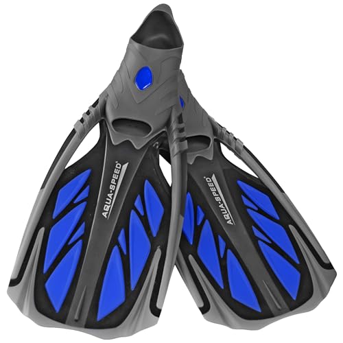 Aqua Speed INOX Unisex Flossen für bequemes Schnorcheln Tauchen Schwimmen | Taucherflossen | Schwimmflossen | Schnorchelflossen, grau/blau, 42/43