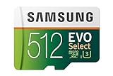 Samsung EVO Select microSD-Karte, 512 GB, 100 MB/s und 90 MB/s, Speicherkarte für Full HD & 4K UHD, Inkl. SD-Adapter für Smartphone, Tablet, Action-Kamera, Drohne und Notebook